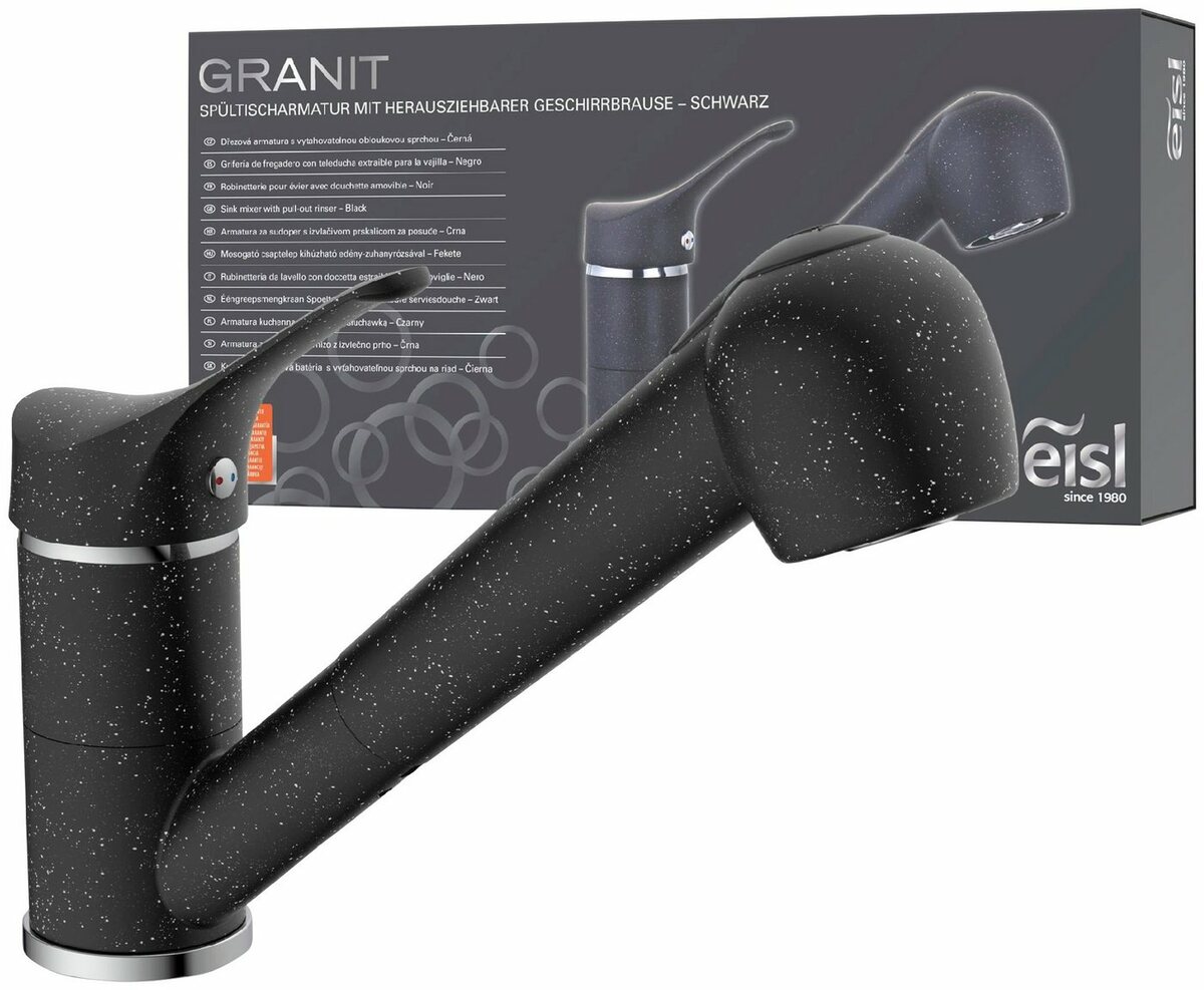 Bild 1 von Eisl Spültischarmatur GRANIT herausziehb. 2-fach verstellb. Geschirrbrause, schwenkb. Auslauf 360°