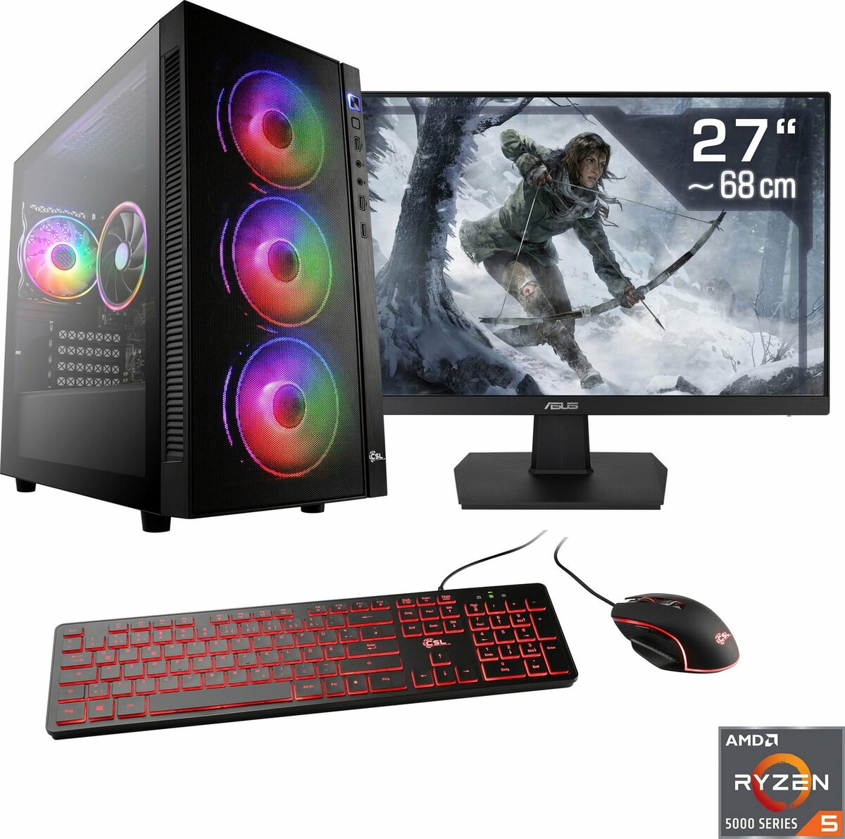 Bild 1 von CSL Sprint V8552 Gaming-PC-Komplettsystem (27, AMD Ryzen 5 5600 G, Radeon Graphics, 32 GB RAM, 1000 GB SSD)"