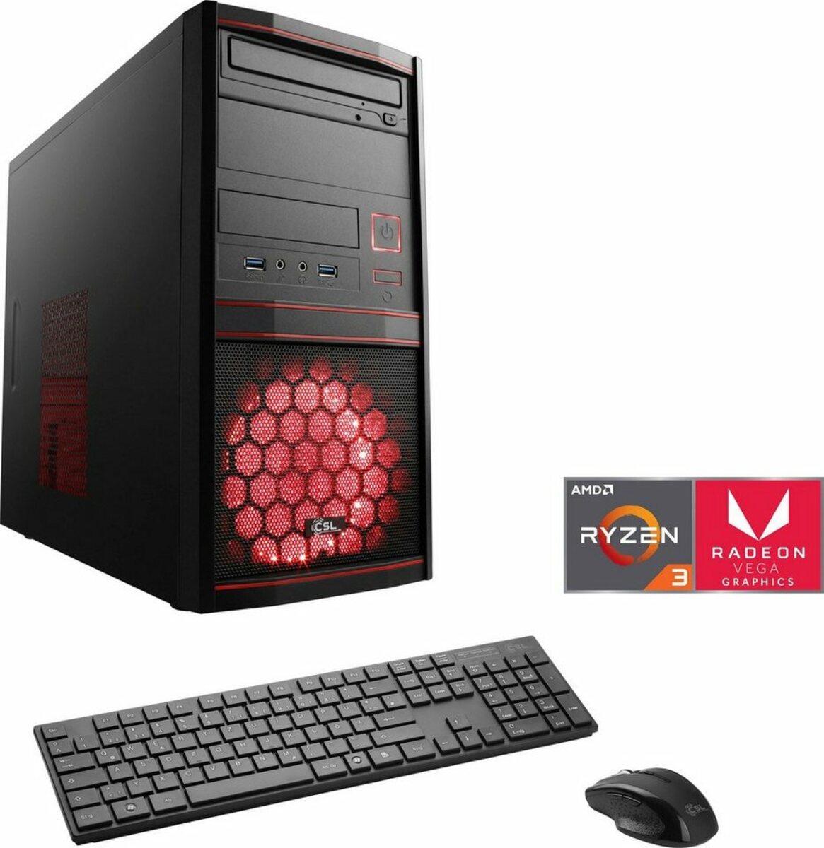 Bild 1 von CSL Sprint V8732 Gaming-PC (AMD Ryzen 3 3200G, AMD Radeon Vega 8 Grafik, 16 GB RAM, 1000 GB SSD, Luftkühlung)