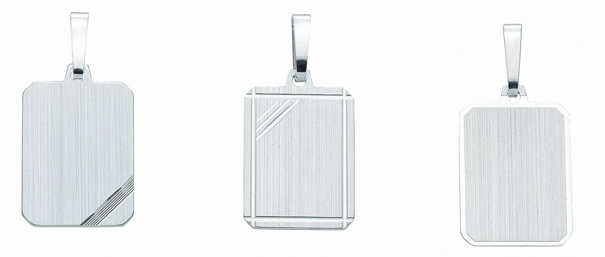 Bild 1 von Adelia´s Kettenanhänger 925 Silber Gravurplatte Anhänger, Silberschmuck für Damen