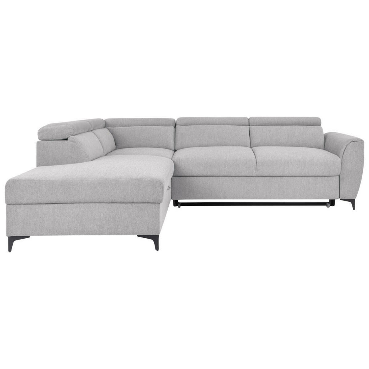 Bild 1 von Carryhome Ecksofa, Hellgrau, Textil, 5-Sitzer, Ottomane links, L-Form, 255x217 cm, Liegefunktion, seitenverkehrt erhältlich, Schlafen auf Sitzhöhe, Rücken echt, Wohnzimmer, Sofas & Couches, Wohnla