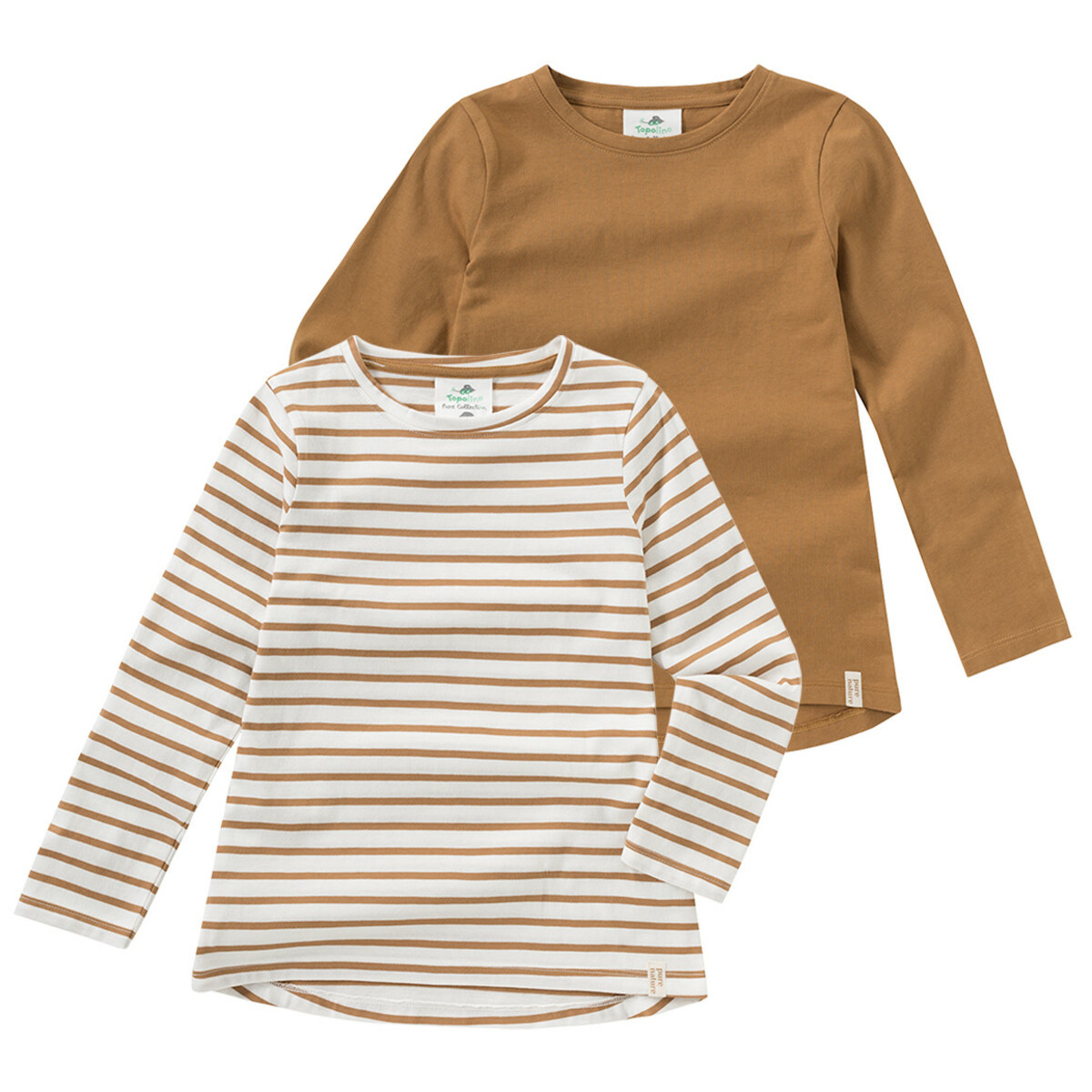 Bild 1 von 2 Mädchen Langarmshirts im Set OCKER / WEISS