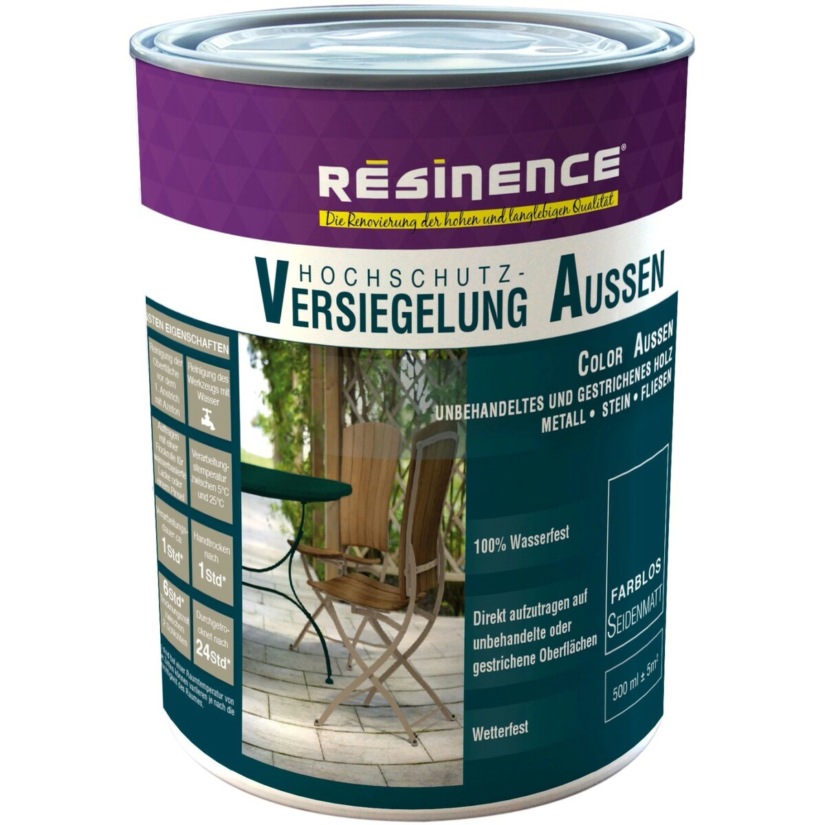 Bild 1 von Resinence Hochschutz-Versiegelung Aussen Transparent Seidenmatt 500 ml