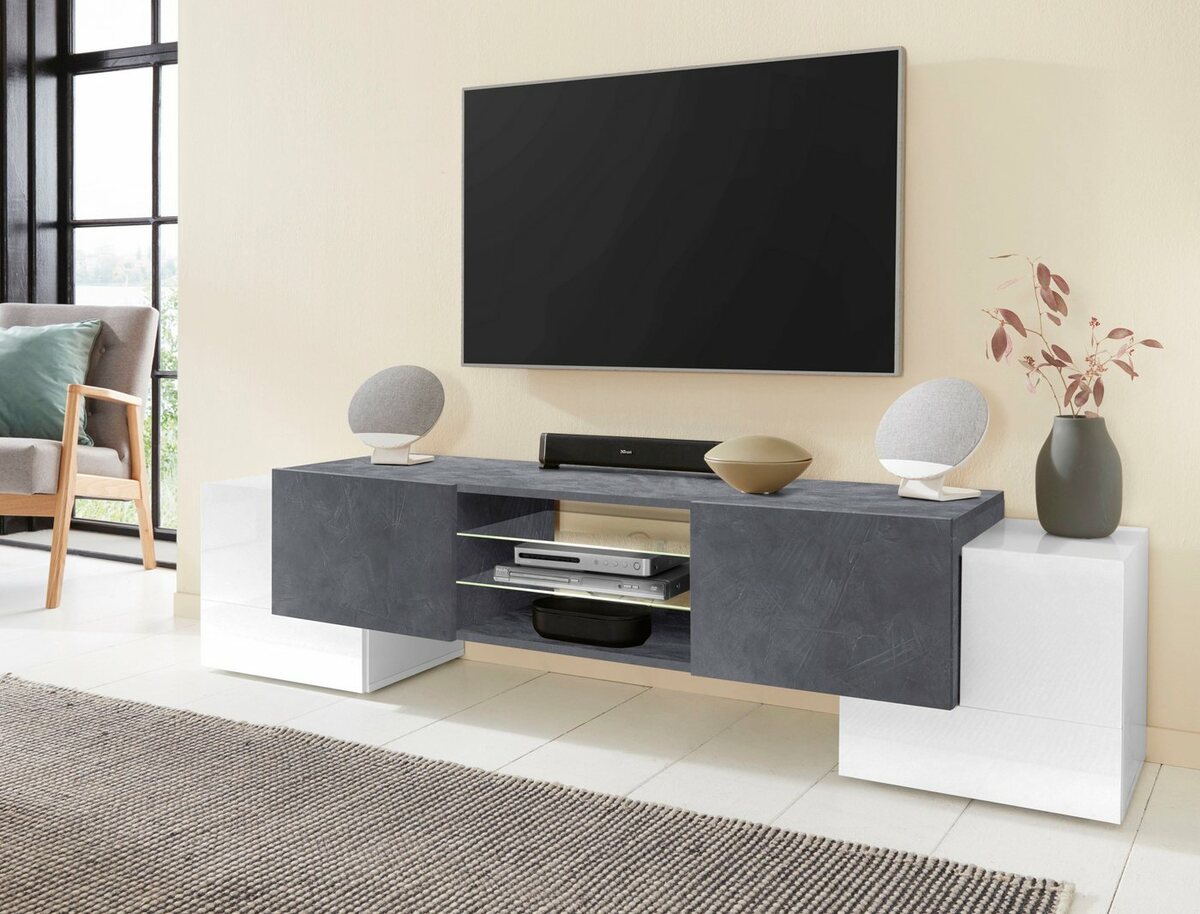 Bild 1 von Tecnos Lowboard Pillon, Breite 190 cm, Grau|weiß