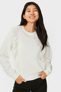 C&A Sweatshirt, Weiß, Größe: XS