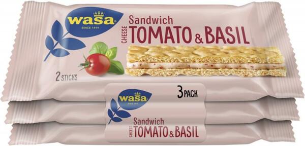 Bild 1 von Wasa Knäckebrot Sandwich Käse, Tomate und Basilikum