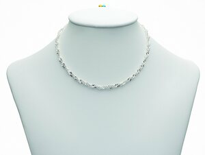 Adelia´s Silberkette 925 Silber Singapur Halskette 50 cm Ø 3,5 mm, Silberschmuck für Damen