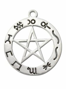 Adelia´s Amulett Anhänger Siegel der Hexerei (versilbert), Planeten Pentagramm - Erfolg bei Zaubersprüchen