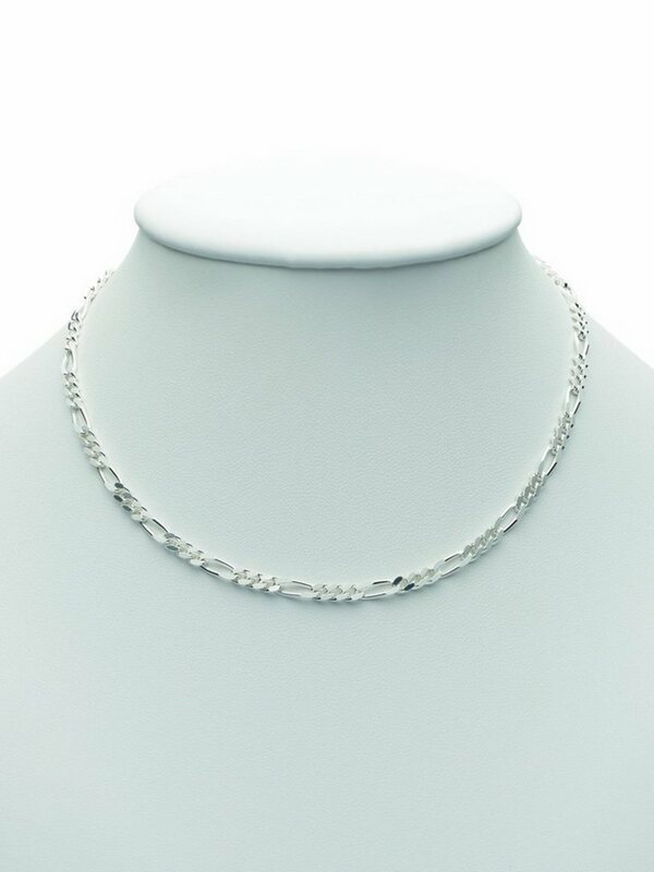 Bild 1 von Adelia´s Silberkette 925 Silber Figaro Halskette 45 cm Ø 3,4 mm, Silberschmuck für Damen