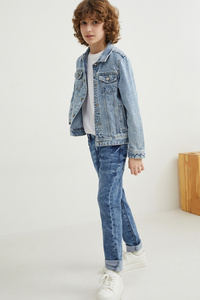 C&A Slim Jeans-Bio-Baumwolle, Blau, Größe: 128