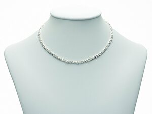 Adelia´s Silberkette 925 Silber Fantasie Halskette 50 cm Ø 4 mm, Silberschmuck für Damen