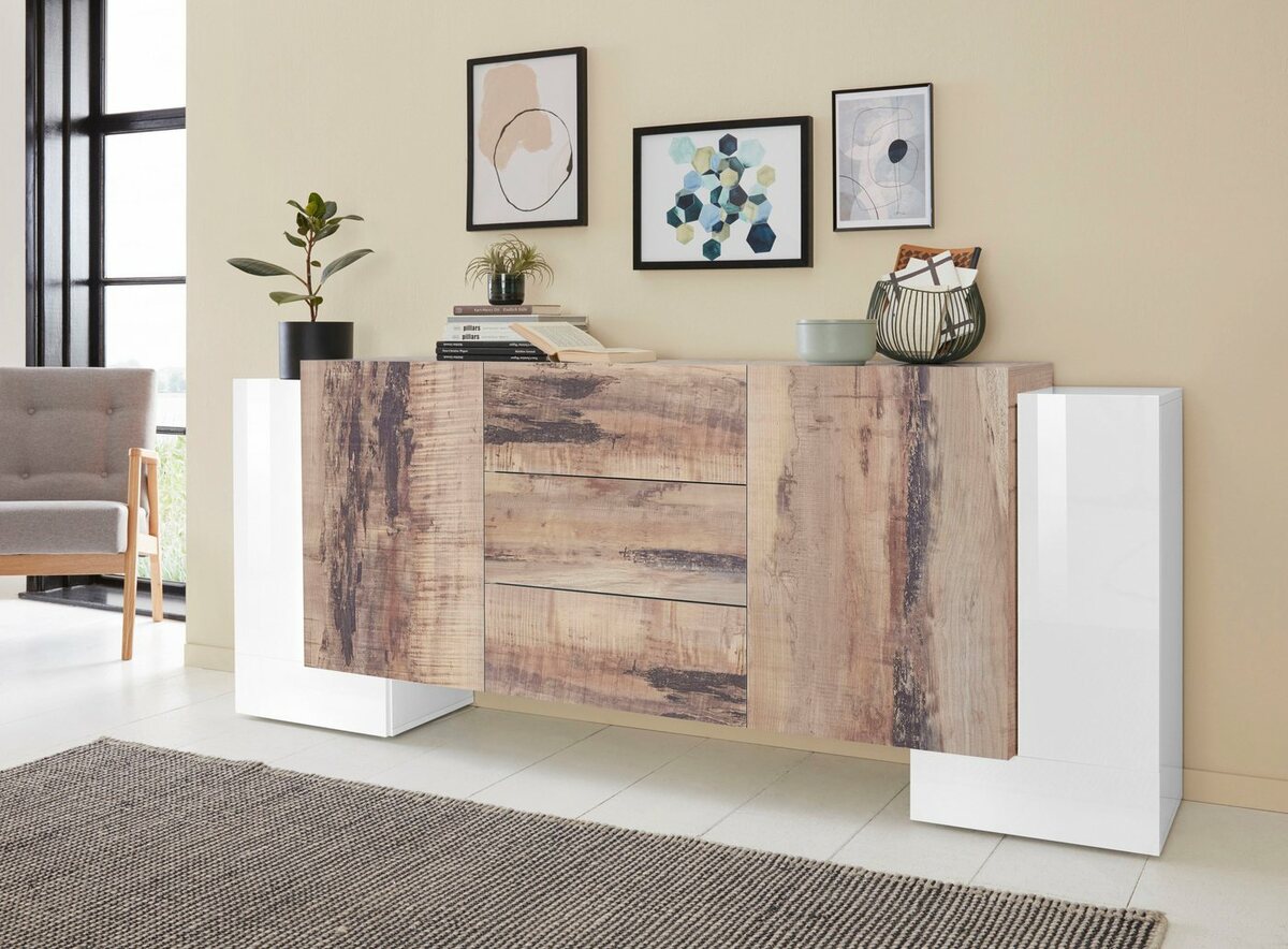 Bild 1 von Tecnos Sideboard Pillon, Breite 210 cm, Beige|weiß