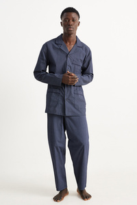 C&A Pyjama-Bio-Baumwolle, Blau, Größe: XL