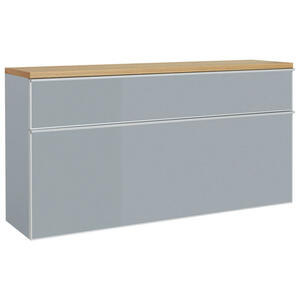 Hängeschuhschrank, Grau, Eiche, Holzwerkstoff, Balkeneiche, furniert, 4 Fächer, 1 Schubladen, 120x61x31 cm, Made in Germany, Dgm, DGM-Klimapakt, Typenauswahl, Beimöbel erhältlich, hängend, Garde