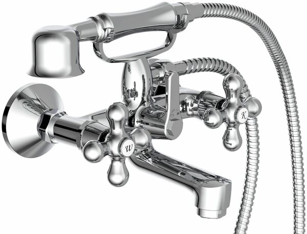 Bild 1 von Schütte Wannenarmatur Elk (Set) Mischbatterie Badewanne, Wasserhahn Bad mit Handbrause, Chrom