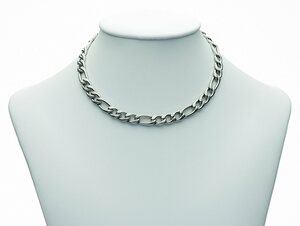 Adelia´s Edelstahlkette Edelstahl Figaro Halskette 50 cm Ø 7,3 mm, Edelstahlschmuck für Damen