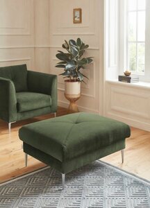 Guido Maria Kretschmer Home&Living Hocker Chilltime, mit eleganter Kreuznaht auf der Sitzfläche, Grün