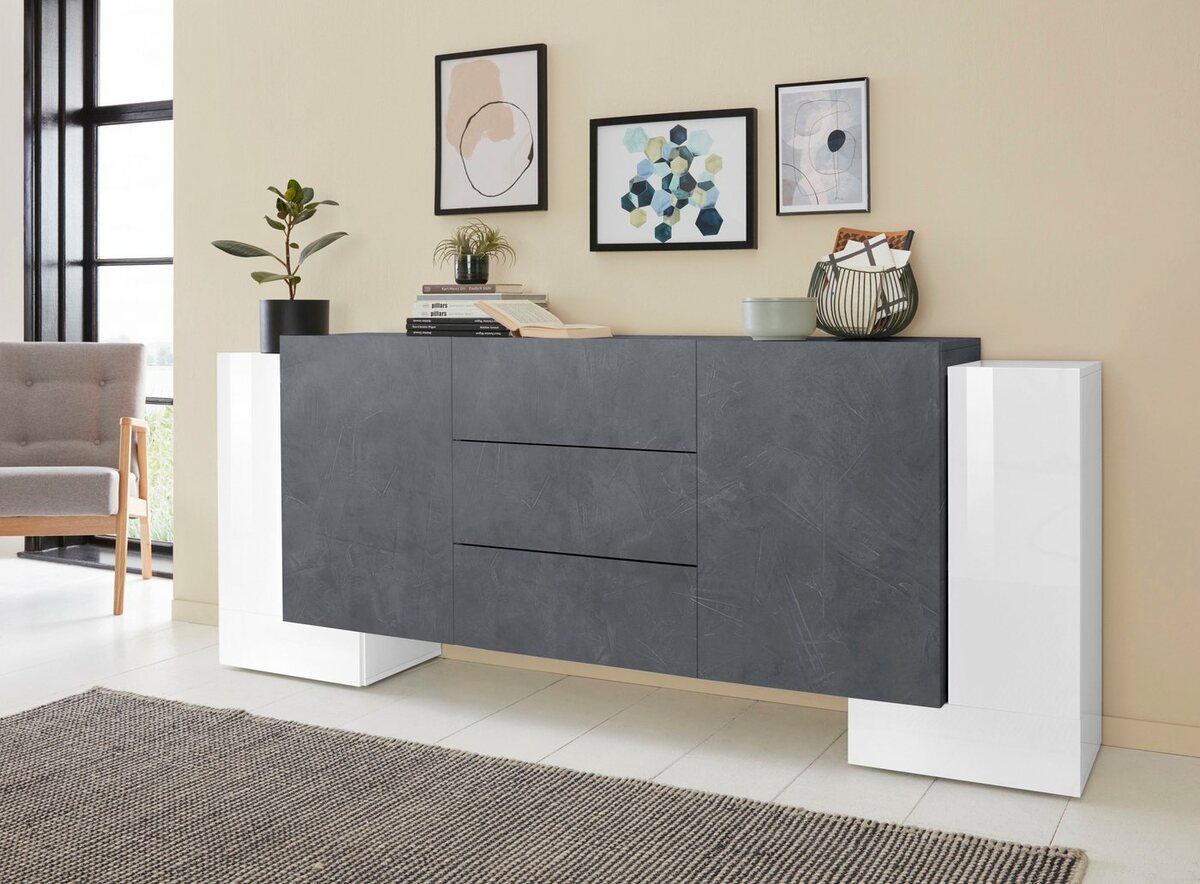 Bild 1 von Tecnos Sideboard Pillon, Breite 210 cm, Grau|weiß