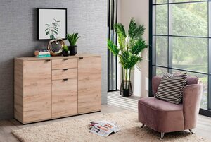 INOSIGN Sideboard Duero, mit 2 Schubkästen, Breite 135 cm, Beige|grau