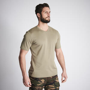 Jagd-T-Shirt 100 atmungsaktiv Herren blassgrün Khaki