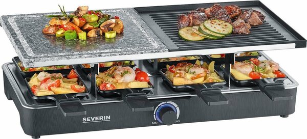 Bild 1 von Severin Raclette RG 2376 mit Naturgrillstein und Grillplatte, 8 Raclettepfännchen, 1300 W