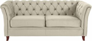 Home affaire Chesterfield-Sofa Reims, mit echter Chesterfield-Knopfheftung, hochwertige Verarbeitung, Beige