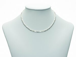 Adelia´s Silberkette 925 Silber Fantasie Halskette 45 cm Ø 3 mm, Silberschmuck für Damen