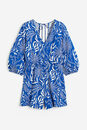 Bild 1 von H&M Gemusterter kurzer Jumpsuit Knallblau/Gemustert, Jumpsuits in Größe M. Farbe: Bright blue/patterned