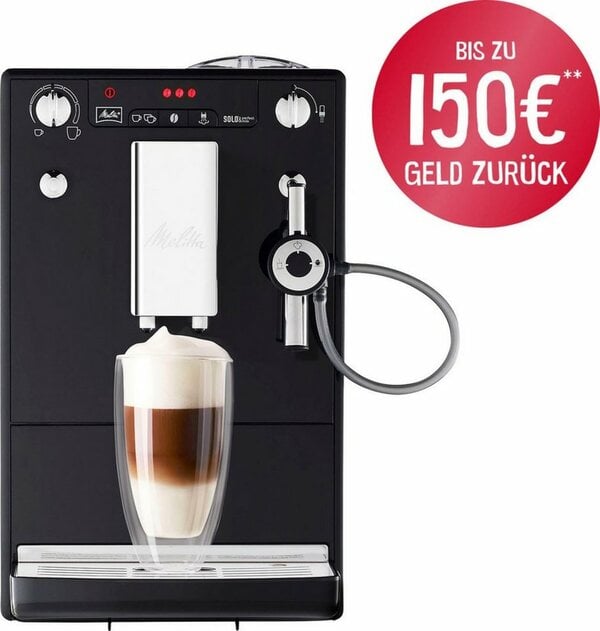 Bild 1 von Melitta Kaffeevollautomat Solo® & Perfect Milk E 957-201, schwarz, Café crème&Espresso per One Touch, Milchsch&heiße Milch per Drehregler