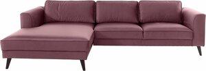 INOSIGN Ecksofa Junis, in moderner Optik, Rosa