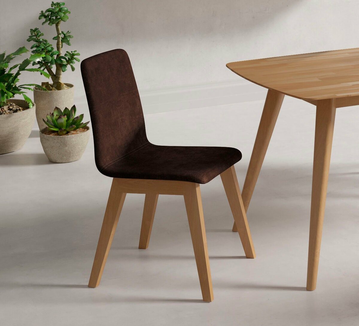 Bild 1 von INOSIGN Stuhl Sandy (2 St), mit verschiedenen Stuhlbeinfarben und Farbvarianten, Sitzhöhe 47 cm, Braun