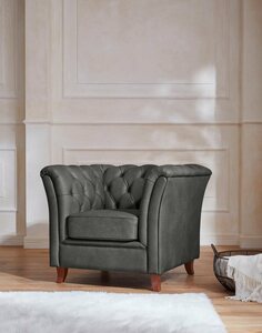 Home affaire Chesterfield-Sessel Reims, mit echter Chesterfield-Knopfheftung, hochwertige Verarbeitung, Grau