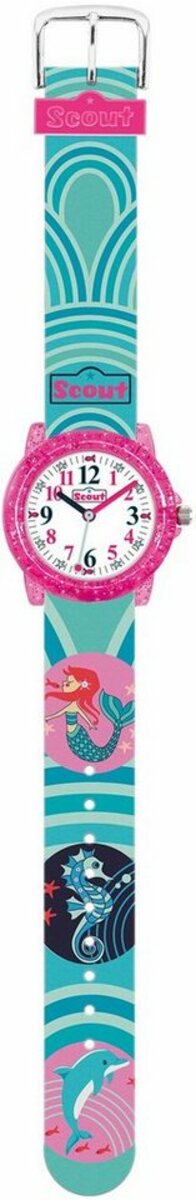 Bild 1 von Scout Quarzuhr Crystal, 280305036, Meerjungfrau-, Seepferdchen-, Delfinmotiv, Glitzer, ideal als Geschenk