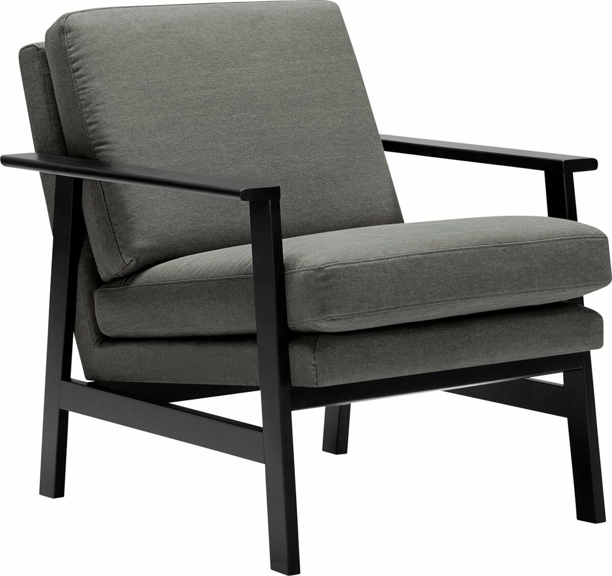 Bild 1 von LOVI Sessel Pepper, Gestell schwarz aus massiver Buche im Retro Style, Schwarz