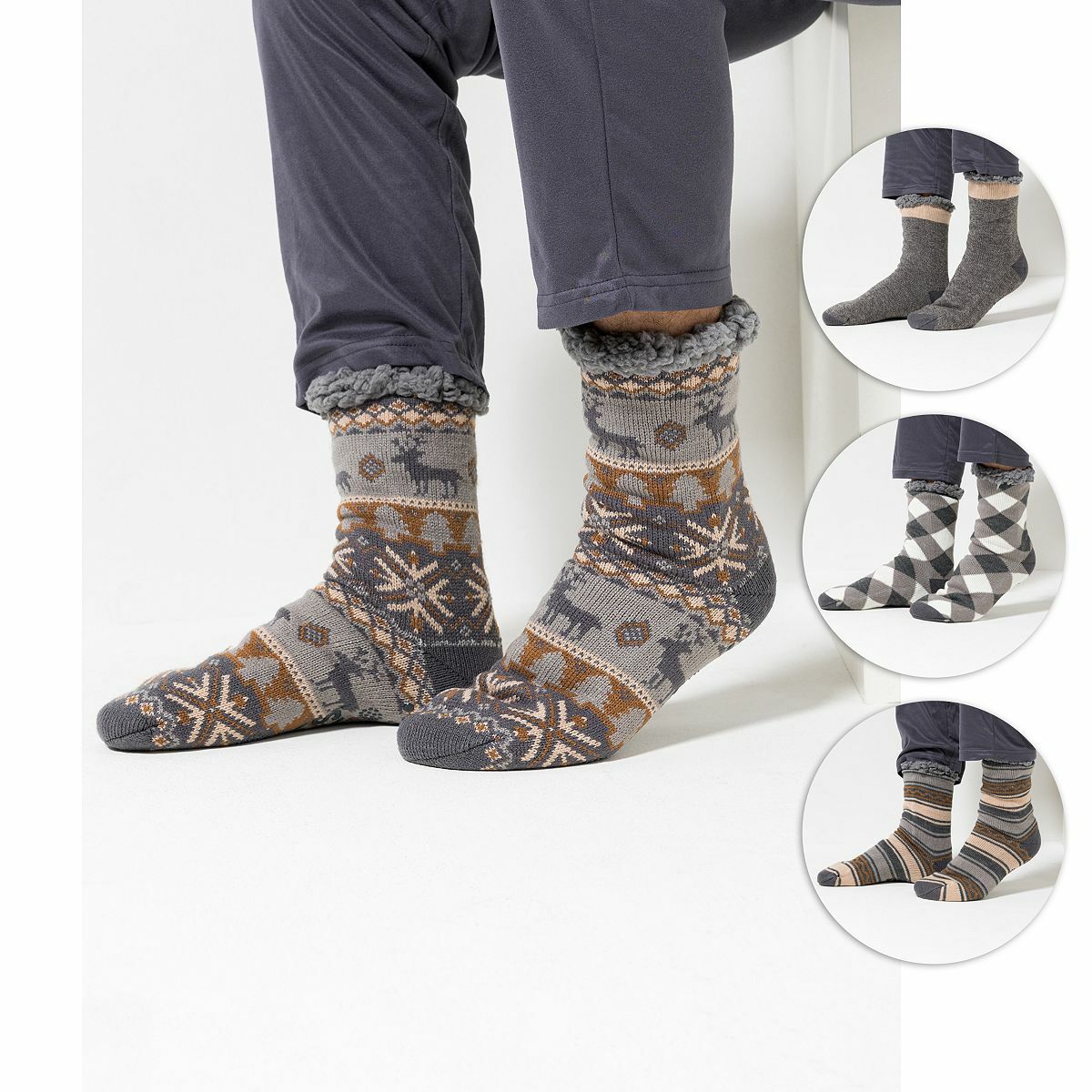 Bild 1 von MUK LUKs Herren-Stoppersocken gefüttert gemustert 4er Pack