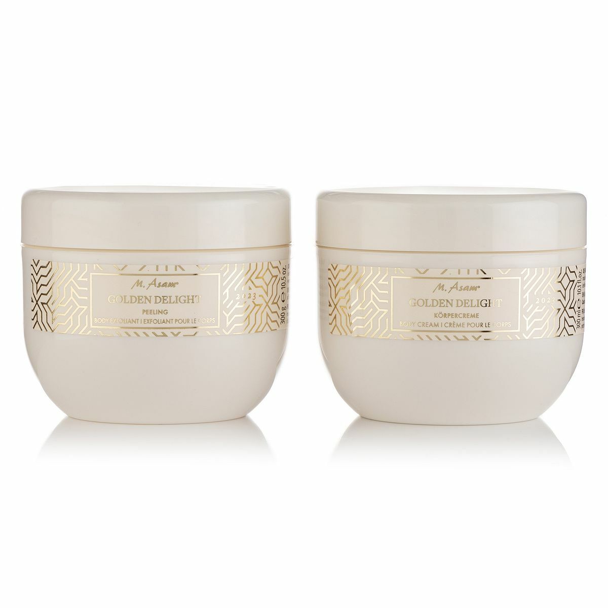 Bild 1 von M.ASAM® Fine Fragrance Golden Delight Körpercreme 300ml, Peeling 300g