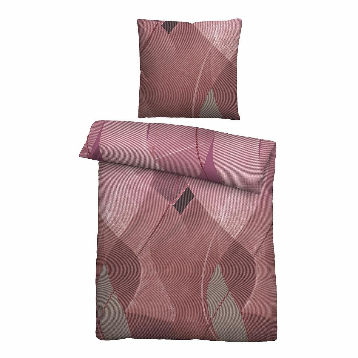 Bild 1 von biberna® Bettwäsche gestreifte Welle Baumwoll Feinbiber Einzelbett, 2tlg.