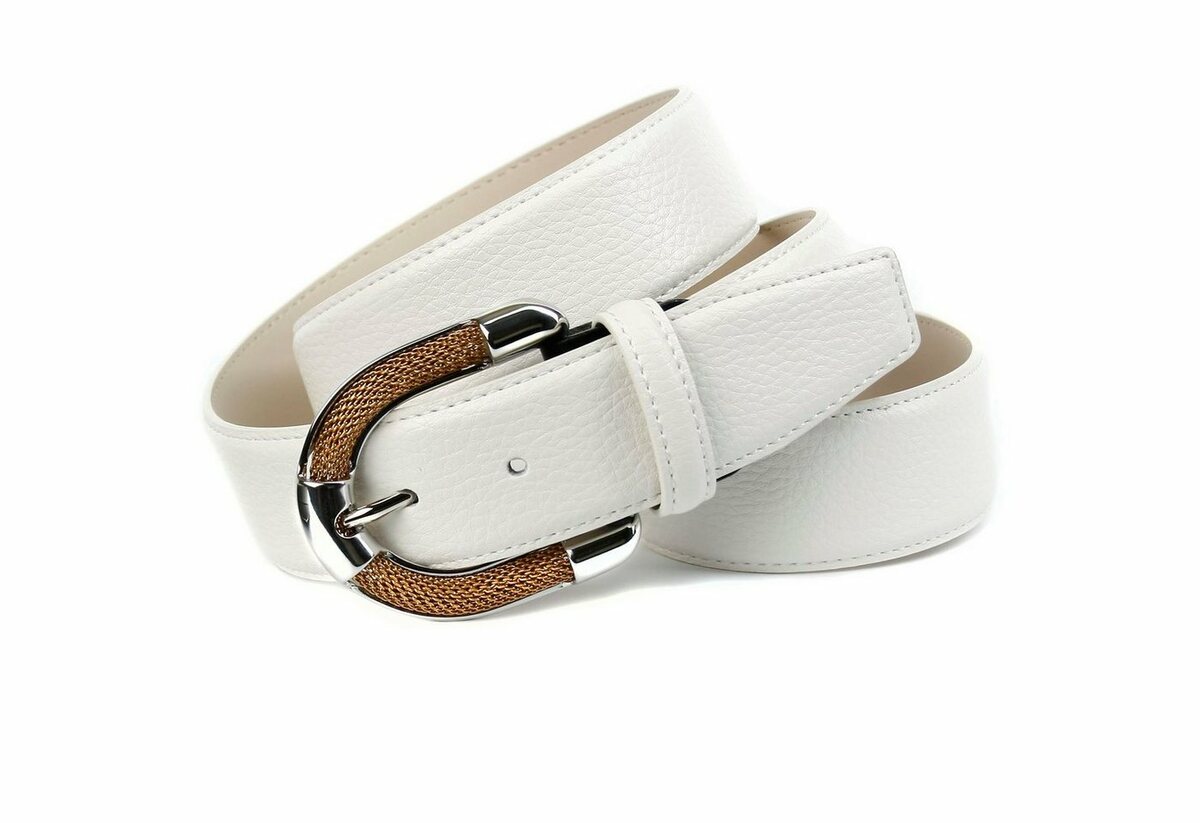 Bild 1 von Anthoni Crown Ledergürtel mit aufwendiger Schmuck-Schließe, Ton in Ton Steppung