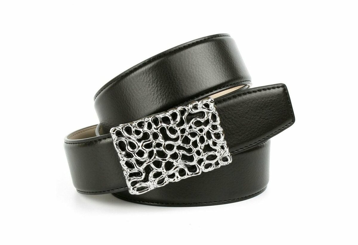 Bild 1 von Anthoni Crown Ledergürtel mit filigraner silberfarbener Schließe