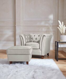 Home affaire Chesterfield-Sessel Reims, mit echter Chesterfield-Knopfheftung, hochwertige Verarbeitung, Grau