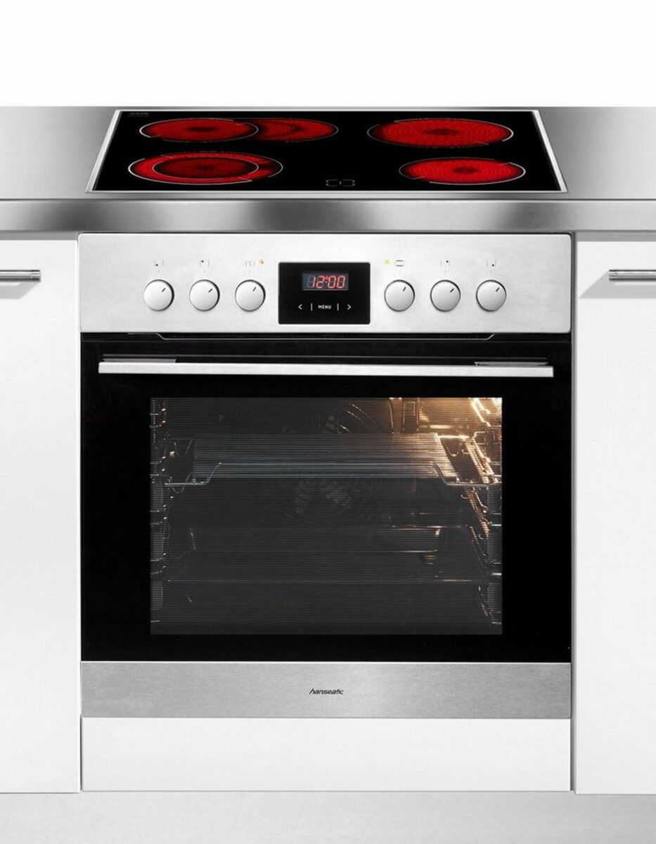 Bild 1 von Hanseatic Elektro-Herd-Set 3002 3723 2013C(G)3.334eETsDpHbB, mit 3-fach-Teleskopauszug, Simple Steam Reinigungsfunktion, mit Restwärmeanzeige
