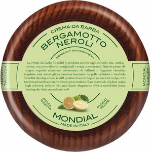 Mondial Antica Barberia Rasiercreme Luxury Shaving Cream Wooden Bowl Bergamotto Neroli
