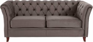 Home affaire Chesterfield-Sofa Reims, mit echter Chesterfield-Knopfheftung, hochwertige Verarbeitung, Braun