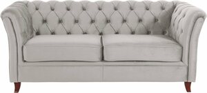Home affaire Chesterfield-Sofa Reims, mit echter Chesterfield-Knopfheftung, hochwertige Verarbeitung, Grau
