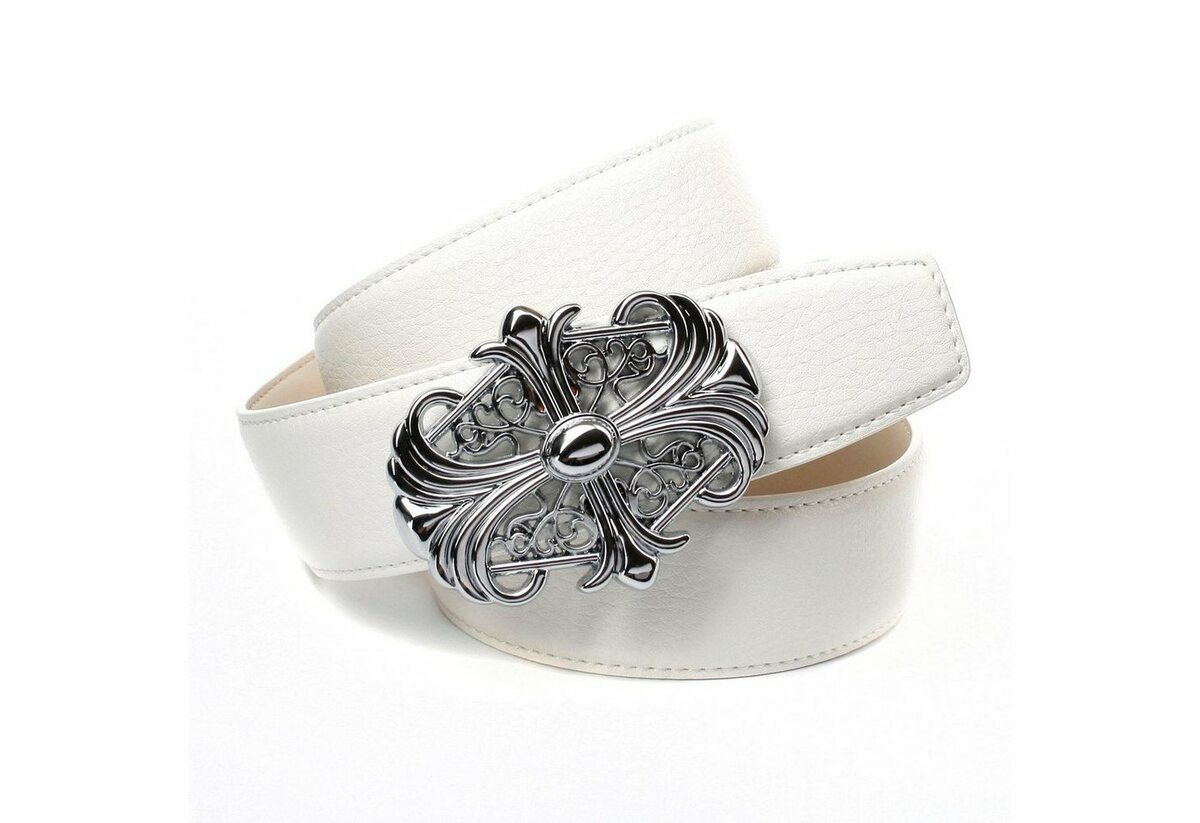 Bild 1 von Anthoni Crown Ledergürtel in weiß mit Unterführung