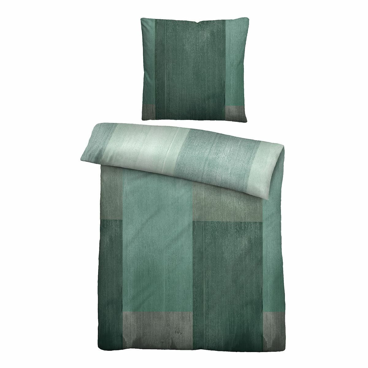 Bild 1 von biberna® Bettwäsche Balken-Farbverlauf Baumwoll Feinbiber Einzelbett, 2tlg.