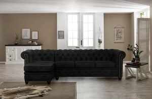 Home affaire Chesterfield-Sofa Rysum, Chesterfield-Optik mit Ottomanen-Abschluß, Grau