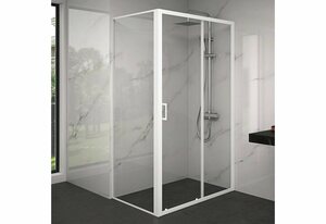 Marwell Eckdusche CITY, BxT: 80x10,5 cm, Einscheibensicherheitsglas, mit Fronteinsteig