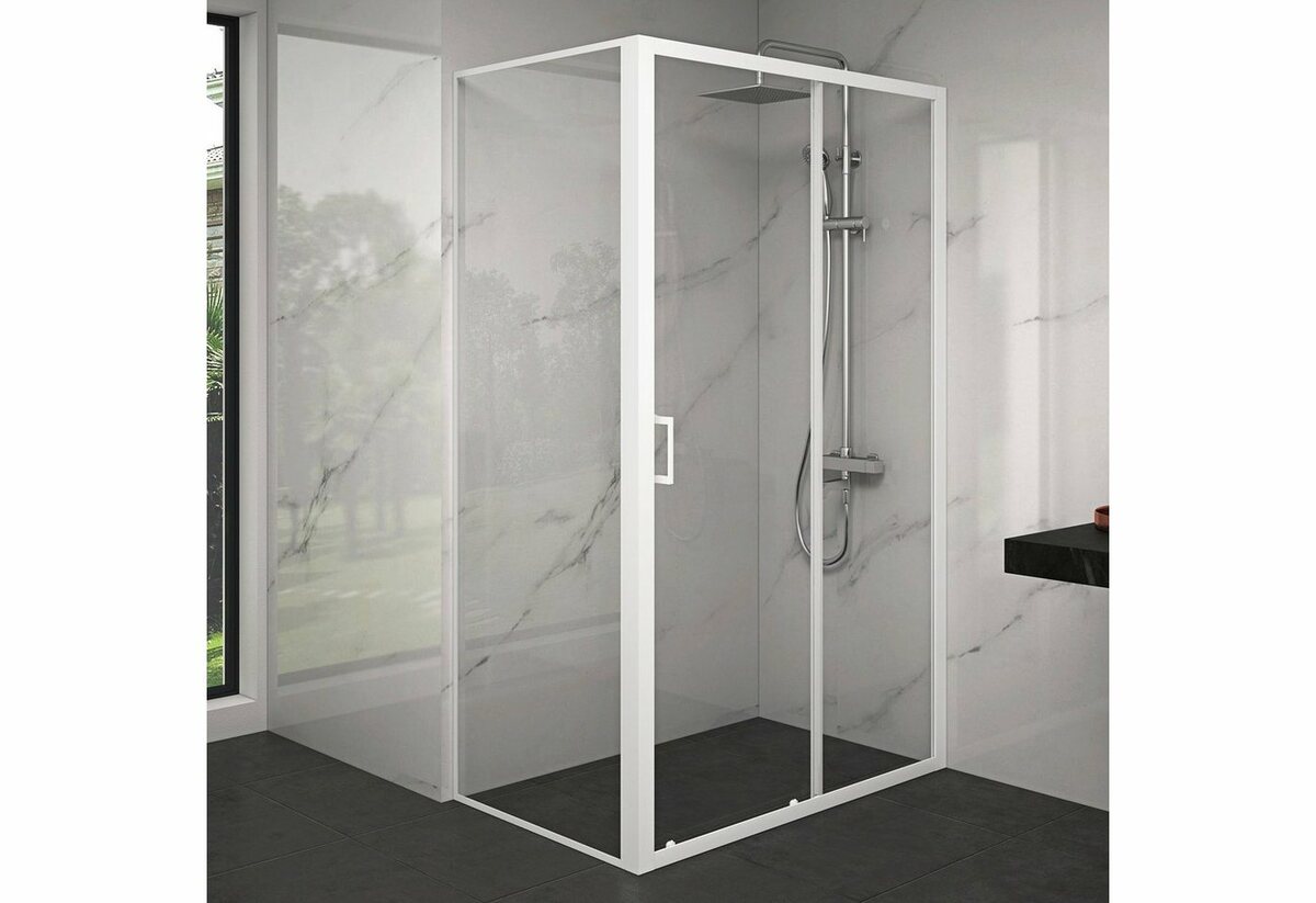 Bild 1 von Marwell Eckdusche CITY, BxT: 80x10,5 cm, Einscheibensicherheitsglas, mit Fronteinsteig