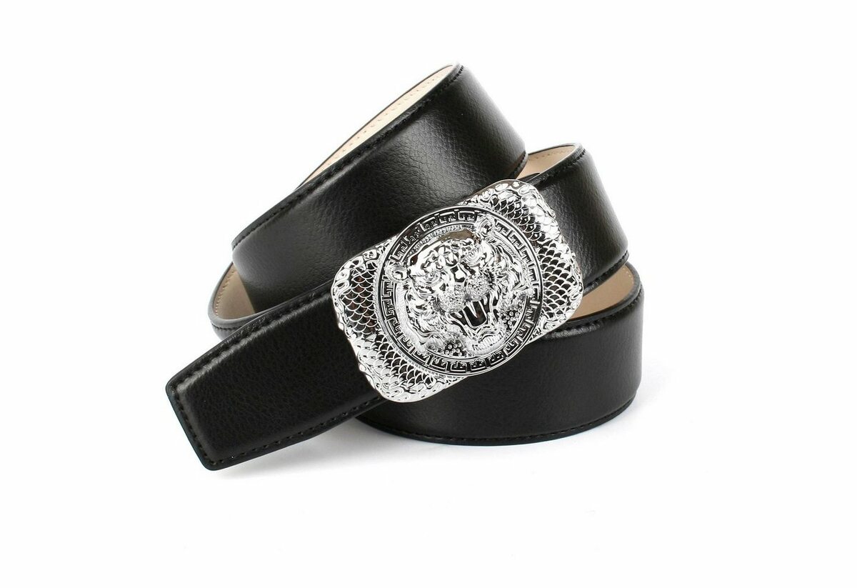 Bild 1 von Anthoni Crown Ledergürtel mit silberfarbener Schließe Tiger""